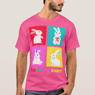 Camiseta 2023 Ano Do Coelho Feliz Zodíaco Chinês Novo Y
