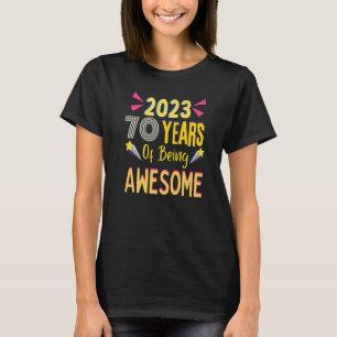 Camiseta 2023 Ano Novo 70 Anos Incrível Vovô Homens De Aniv