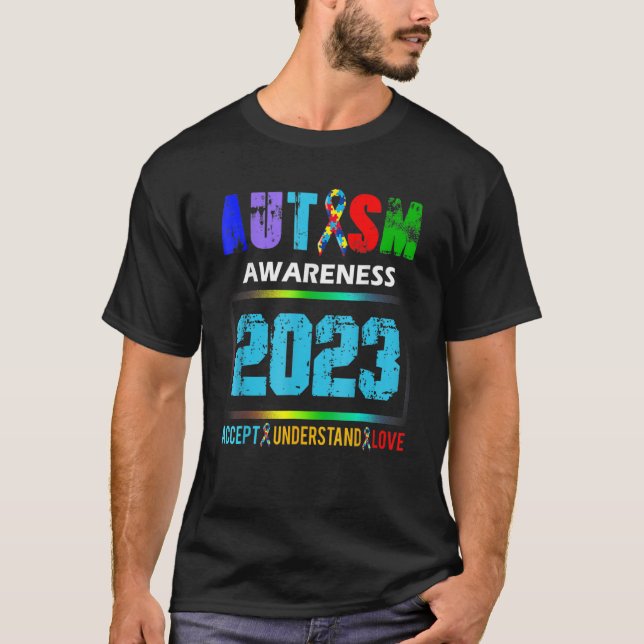 Camiseta 2023 Autism Awareness Understand Love Accept Hope  (Frente)