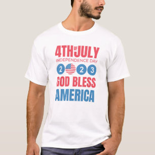 Camiseta 2023 Dia da Independência 4 de julho América Deus 