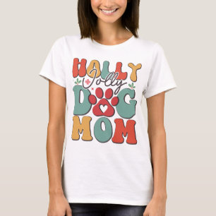 Camiseta 2023 Holly Jolly Dog Mãe Design festiva