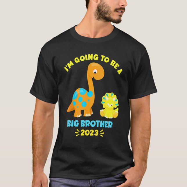 Camiseta 2023 I'm Going To Be A Big Brother Brontosaurus Di (Frente)