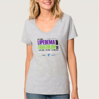 Camiseta 2023 Lipedema Triathlon V Neck T-Shirt (Cinza)