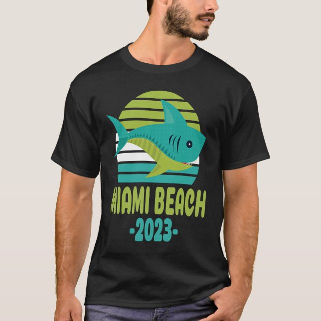 Camiseta 2023 Miami Beach Florida Shark (Frente)