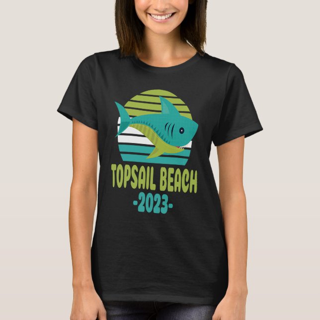 Camiseta 2023 Topsail Beach North Carolina Shark (Frente)