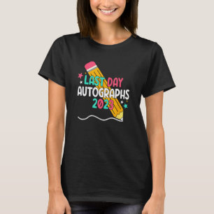 Camiseta 2023 Último Dia de Aula do Professor Autógrafo Gra