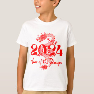 Camiseta 2024 Ano Novo do Dragão Chinês