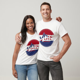Camiseta 2024 Bandeira dos EUA VOTO Marca de Verificação