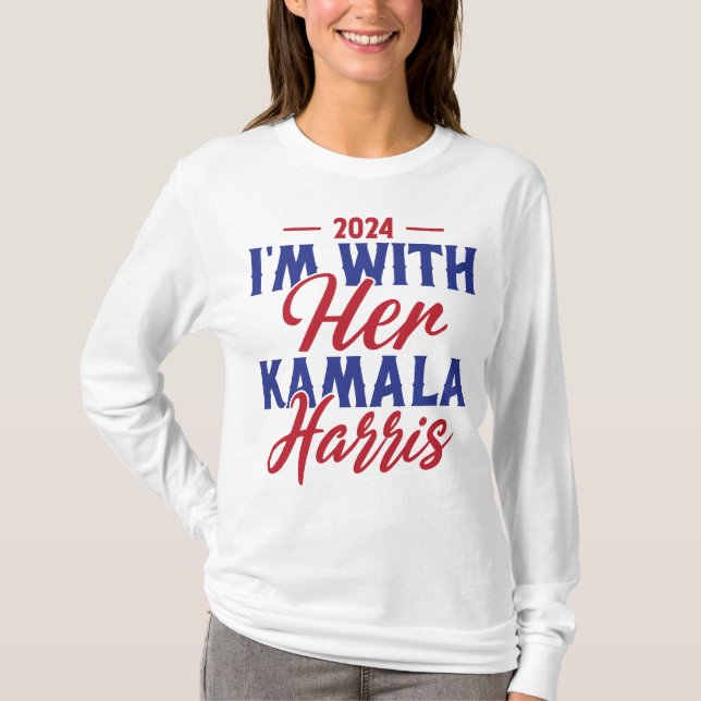 Camiseta 2024 Estou com ela Kamala Harris  (Frente)