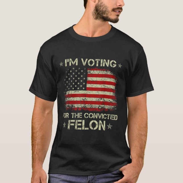 Camiseta 2024 Felon condenado Eu Voto Felon Condenado 20 (Frente)