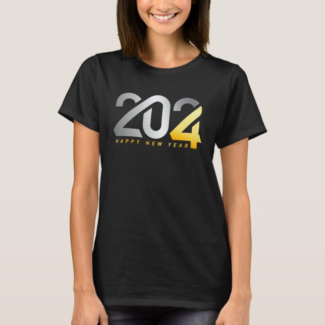 Camiseta 2024 New Years Eve Party Supplies NYE 2024 Happy N (Frente)