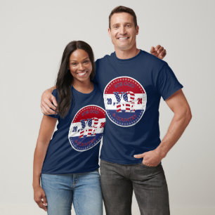 Camiseta 2024 Para Deus e País Bandeira dos EUA V O T E!