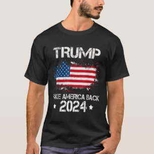 Camiseta 2024 Retomar A Eleição Americana De Bandeira