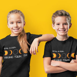 Camiseta 2024 Total do Eclipse Solar Personalizado Cidade e