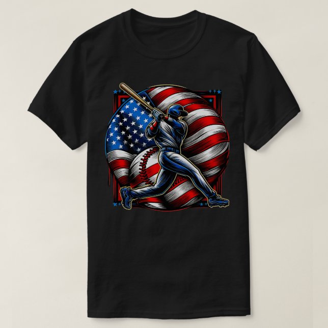 Camiseta 2024 USA America BESBALL nos EUA 4 DE JULHO 2 (Frente do Design)