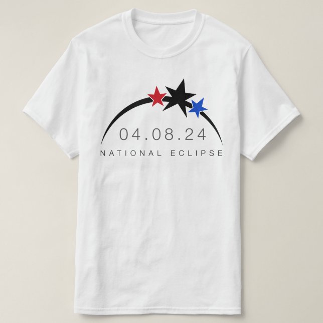 Camiseta 2024 Valor Total do Eclipse Solar T-Shirt (Frente do Design)