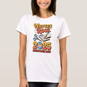 Camiseta 2025 Enfermeiras Rochosas Retro Celebração para a