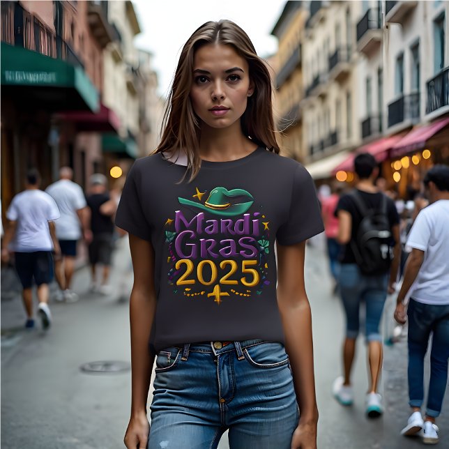 Camiseta 2025 Mardi Gras: Nova Orleans, Novas Víblias (Mardi Gras 2025 Women's T-Shirt )