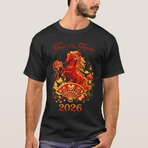 Camiseta 2026 Ano do Cavalo Ano Novo Lunar 2026 Chinês