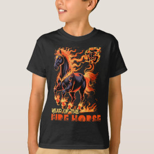 Camiseta 2026 ano do cavalo de fogo zodíaco chinês ano novo