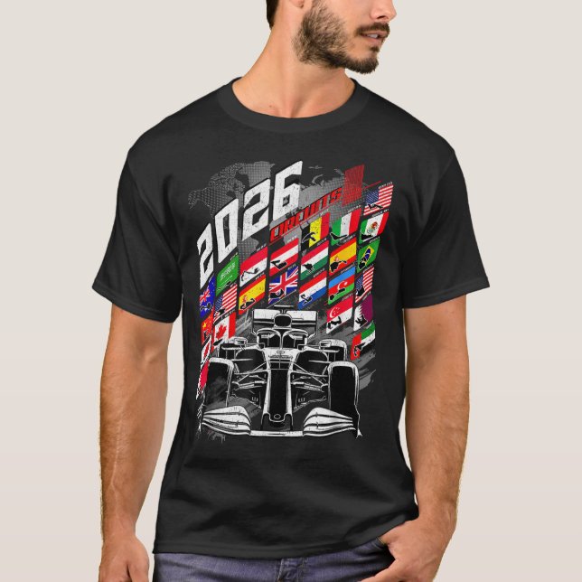 Camiseta 2026 Calendar Racing Circuit Schedule Places  (Frente)