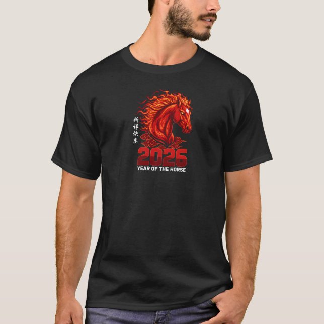 Camiseta 2026 Fire Horse Chinese New Year Zodiac apparel (Frente)