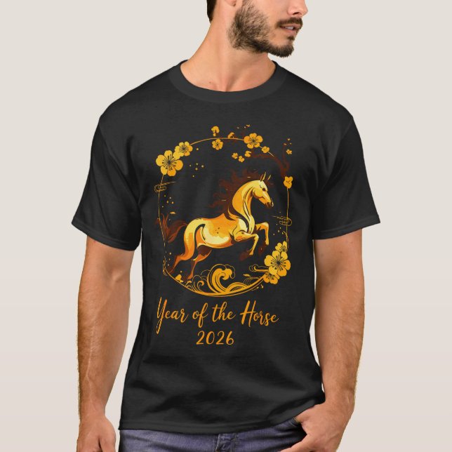 Camiseta 2026 Lunar New Year Horse Men Women Girls Boys Kid (Frente)