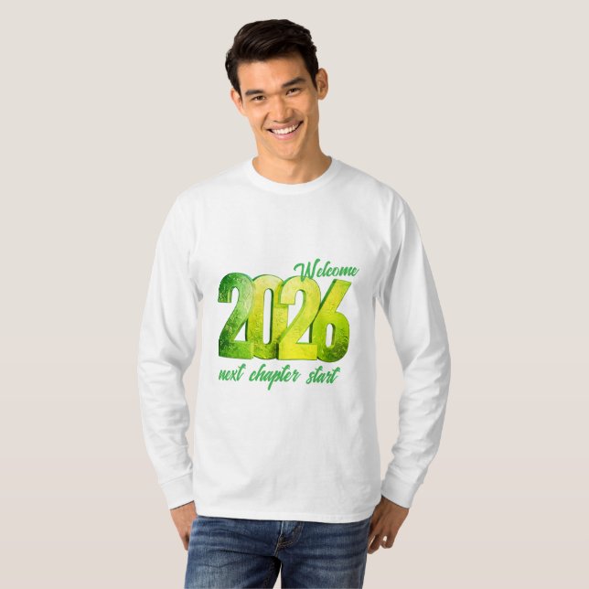 Camiseta 2026 NEW YEAR BASIC LONG SLEEVE T-Shirt (Frente Completa)