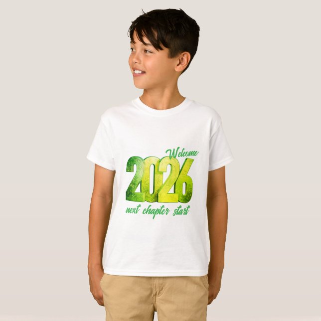 Camiseta 2026 NEW YEAR KIDS BASIC T-Shirt (Frente Completa)