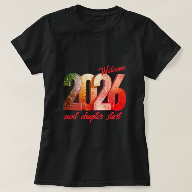 CAMISETA 2026 NEW YEAR WOMENS BASIC T-SHIRT (Frente do Design)
