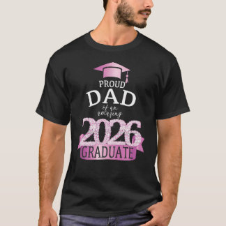 Camiseta 2026 Orgulhoso Pai Da Graduada Celebração Rosa