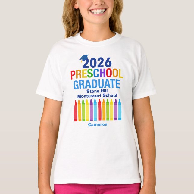 Camiseta 2026 Preschool Graduate Cute Custom Kids (Frente)