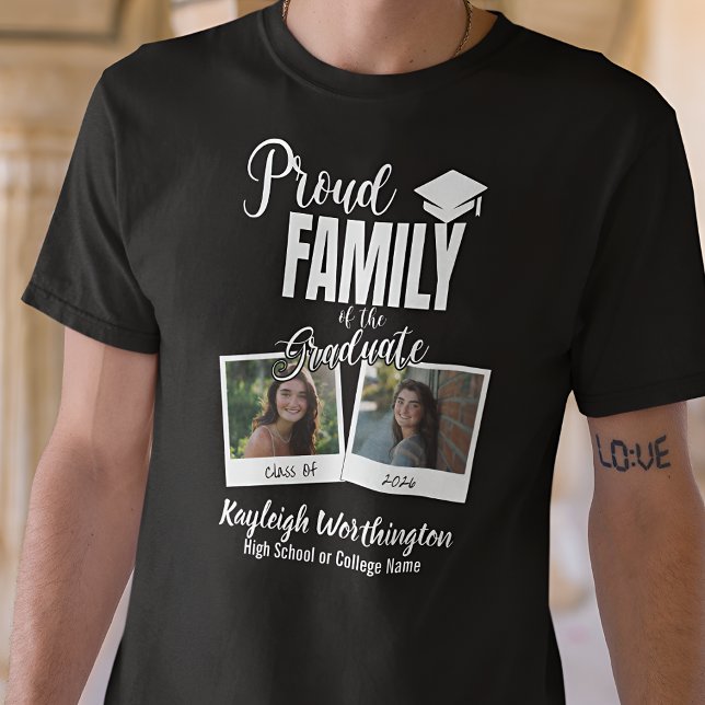 Camiseta 2026 Proud Family of the Graduate Custom Photo (Criador carregado)
