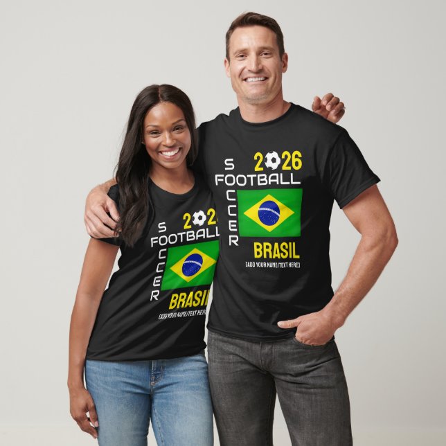 Camiseta 2026 QUALQUER ANO, BRASIL, BRASIL, Soccer Nome Per (Unissex)