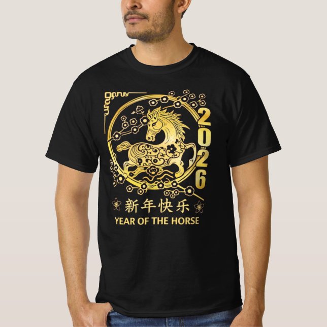 Camiseta 2026 Year of the Fire Horse Chinese Zodiac T-Shirt (Frente)