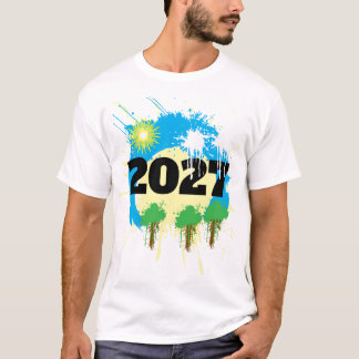 Camiseta 2027 Maravilhosas, cores vibrantes ANO NOVO