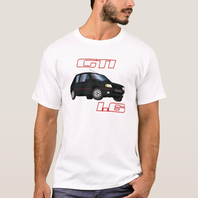 Camiseta 205 GTI 1.6 87 88 89 90 Preto (Frente)