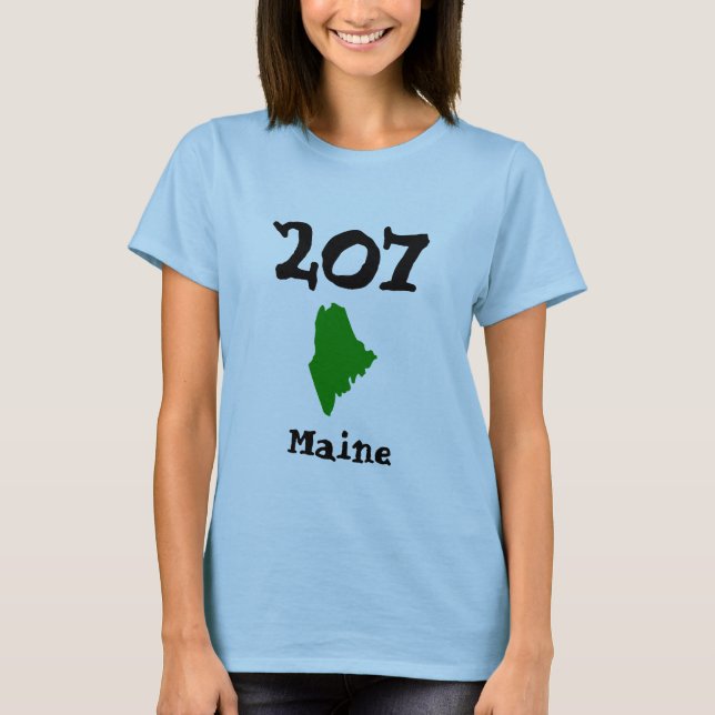 Camiseta 207, Area Code of Maine (Frente)