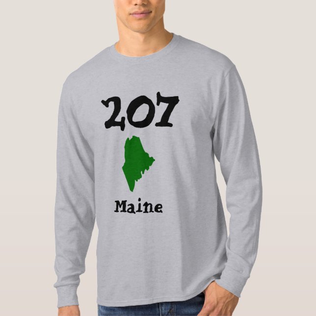 Camiseta 207, código de área de Maine (Frente)