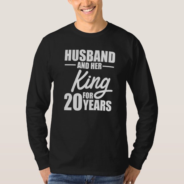 Camiseta 20 20 anos de casamento Aniversário Rei Marido Esp (Frente)