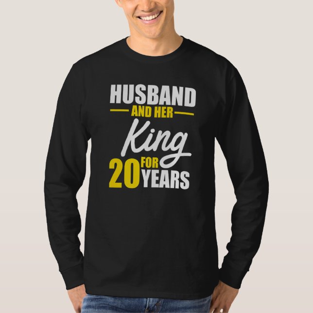 Camiseta 20 20 anos de casamento Aniversário Rei Marido Esp (Frente)