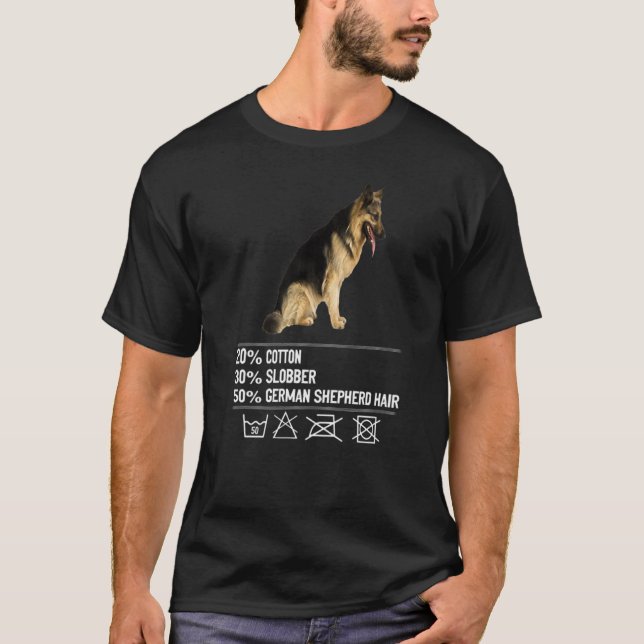 Camiseta 20 Algodão 30 Cabelo de German shepherd Slobber 50 (Frente)