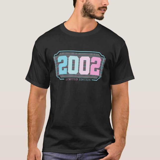 Camiseta 20 Aniversário Damas Mens 20 Anos 2002 34 (Frente)