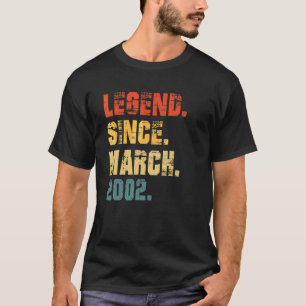 Camiseta 20 Aniversário De 20 Anos Legenda Desde Março De 2
