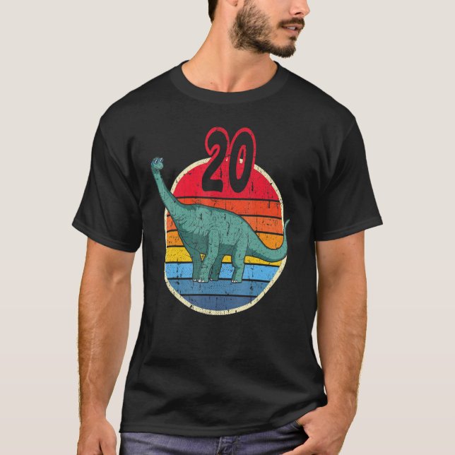 Camiseta 20 Aniversário I Brachiosaurus Diplodocuments I Fa (Frente)