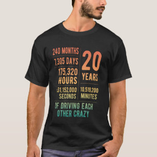 Camiseta 20 Anos Casados Engraçado 20º Aniversário de Casam