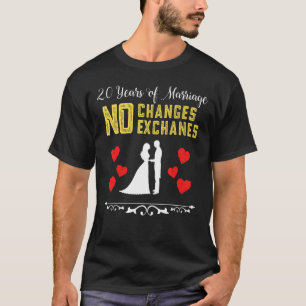 Camiseta 20 Anos De Casamento Sem Restituições Trocas De Ca