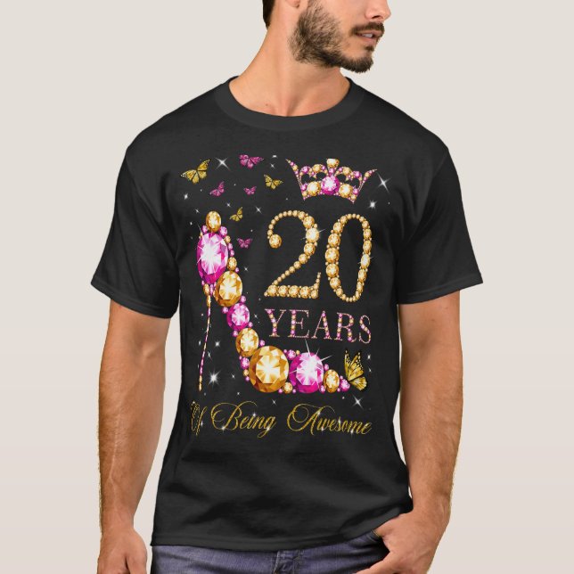 Camiseta 20 Anos De Estar Incrível Com 20 Anos De 20 Birthd (Frente)