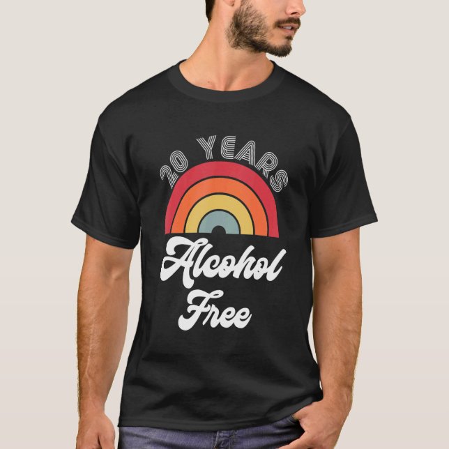 Camiseta 20 anos de Sobriedade Sem Álcool Sobriedade Sem Ál (Frente)