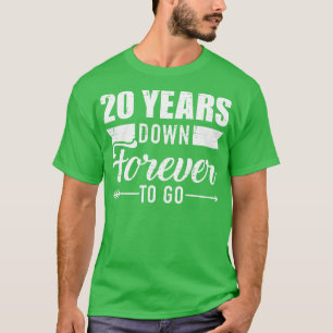 Camiseta 20 anos para ir para o aniversário de 20 casamento